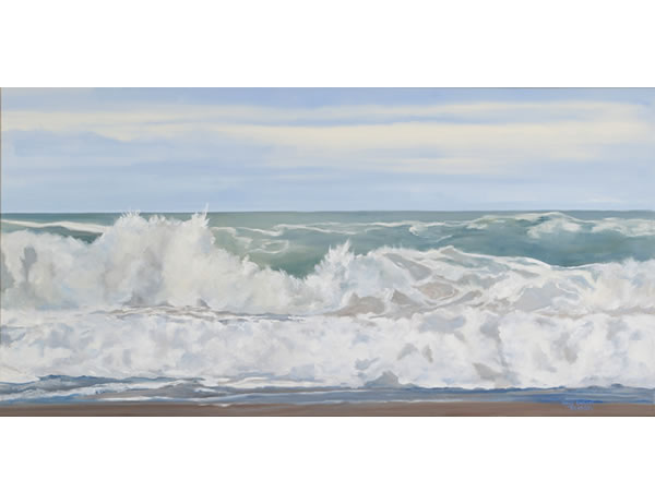 Casey Chalem Anderson,  Wild Ocean, 2017, Oil on canvas, 30 X 60 inches