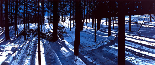 Charles Yoder, Rhythm in Blues, 2013, oil on canvas, 36 x 84 inches