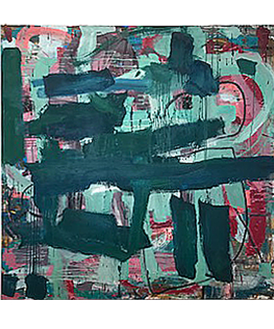 Denise Gale, Oh Happy Day, oil on canvas, 72 x 72 inches