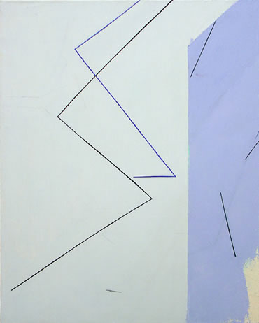 Eve Aschheim - Double Zip, 2011, oil on canvas on panel, 20 x 16 inches