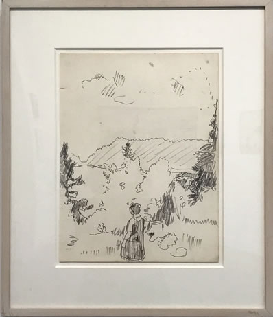 Fairfield Porter, (1907-1975),Figure, Great Spruce Head Island, 1968, Ink on paper, 14 X 10 5/8 inches, Signed by AEP lower left GSHI