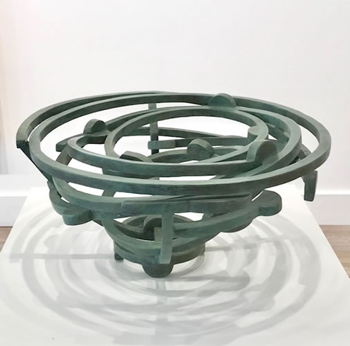 Joel Perlman, Green Wind, 2012, cast bronze, 9 x 19 x 18 inches, unique