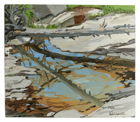 Neil Welliver, (1929-2005), Study for Prospect Brook, 1994, Oil on linen, 20 x 20 inches, Signed lower right (BP#NW-7879)